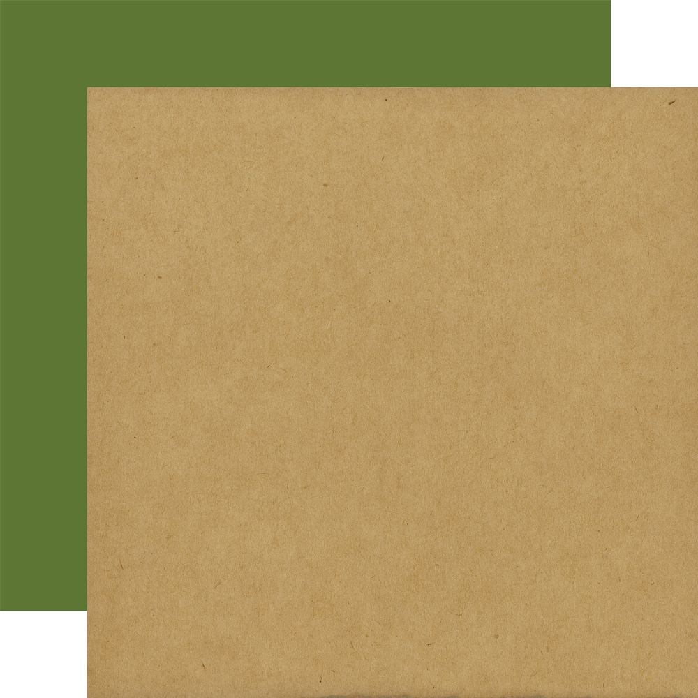 Designer Solids - Kraft/Dark Green - Echo Park Designer Solids - Kraft/Dark Green - Echo Park