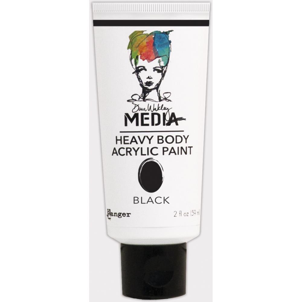 Black - Dina Wakley Media Heavy Body Acrylic Paint 2oz Black - Dina Wakley Media Heavy Body Acrylic Paint 2oz