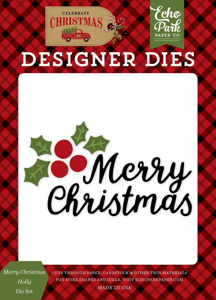 Merry Christmas Holly Die Set - Echo Park