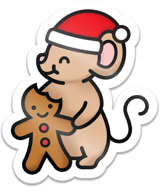 Gingerbread Mouse - Vinyl Sticker 