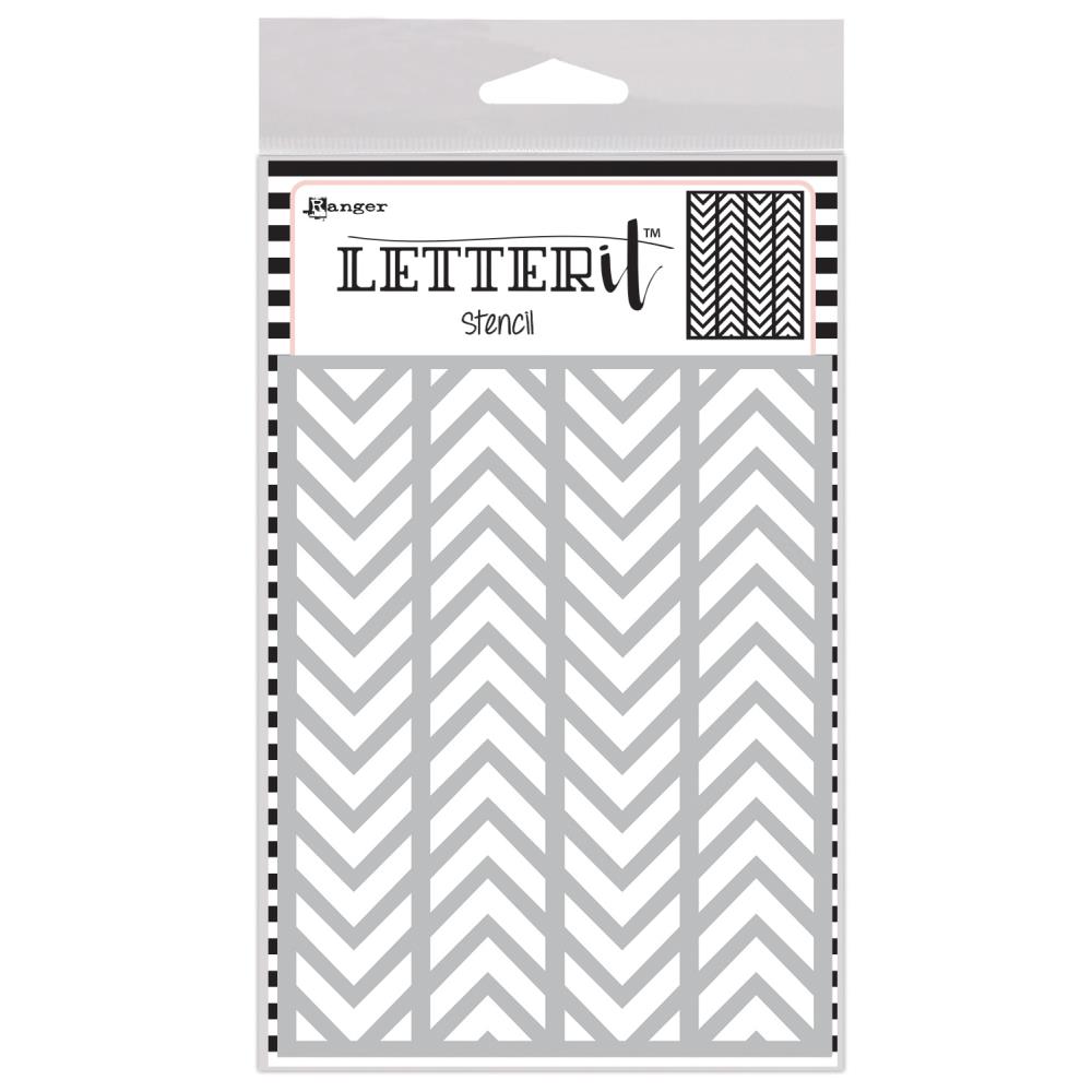 Alternating Chevrons - Ranger Letter It Background Stencil 4.75"X6"