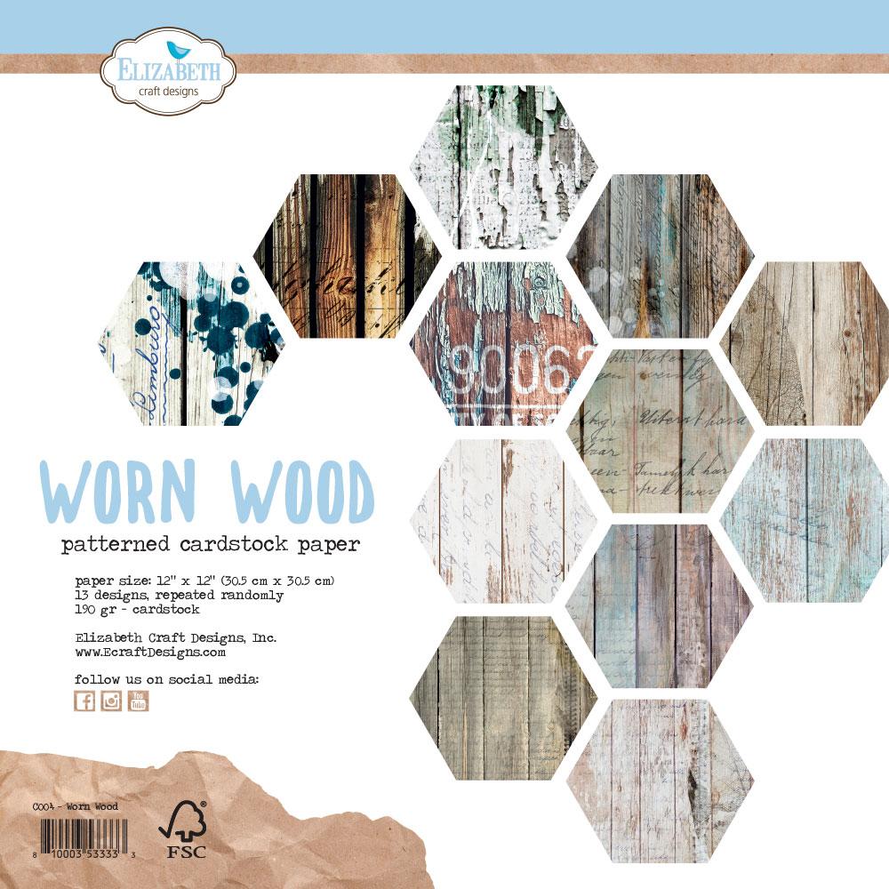 Worn Wood - Elizabeth Craft Designs - 12"x12" Worn Wood - Elizabeth Craft Designs - 12"x12"