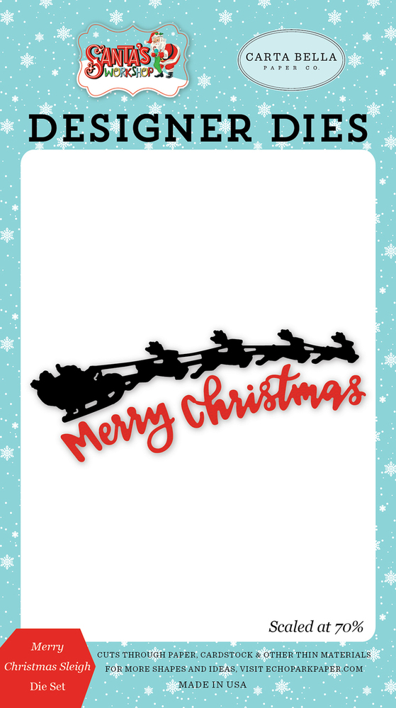 Merry Christmas Sleigh Die Set - Carta Bella