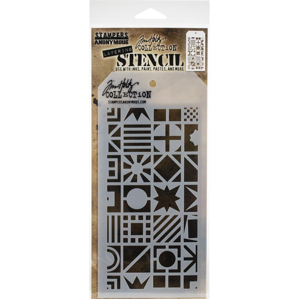 Patchwork Cube - Tim Holtz Layering Stencil