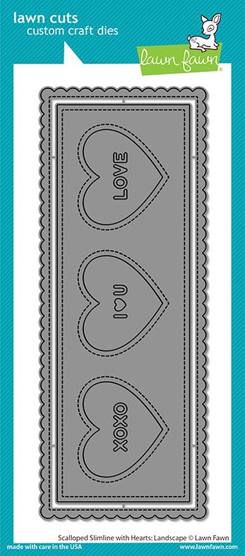 Scalloped Slimline with Hearts: Landscape - Lawn Cuts Scalloped Slimline with Hearts: Landscape - Lawn Cuts
