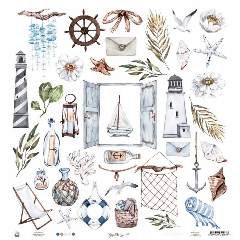 Paper 07 - Beyond the Sea - 12"x12"