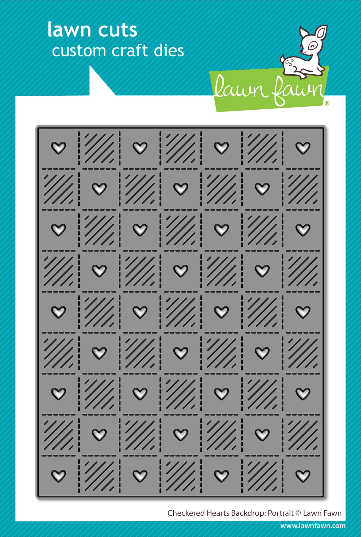 Checkered Hearts Backdrop: Portrait - Lawn Cuts 
