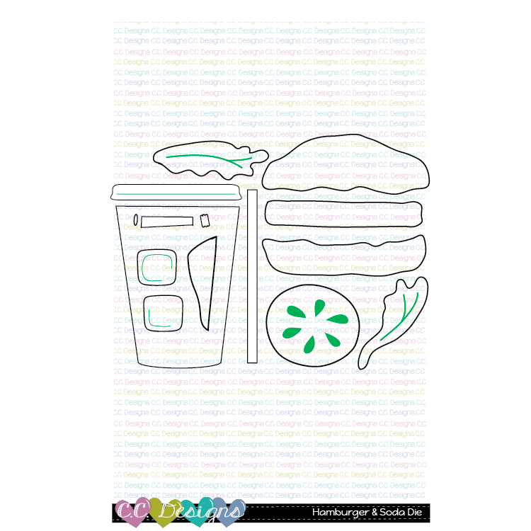 Burger and Soda - Outline Metal Die Burger and Soda - Outline Metal Die