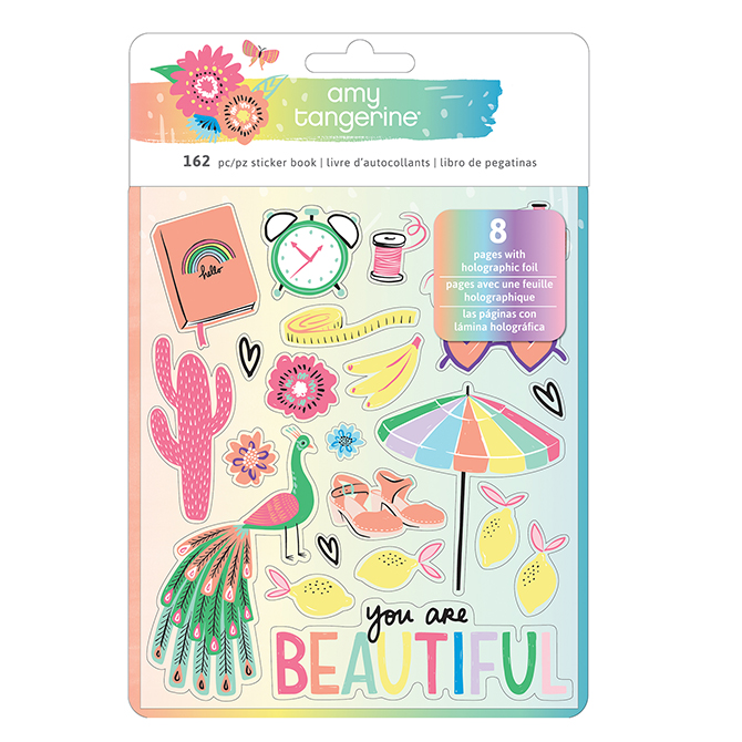 Amy Tangerine - Sunshine & Good Times - Sticker Book - Holographic Foil - (162 Pieces)