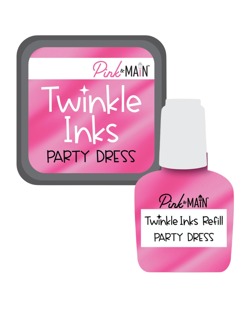 Party Dress Twinkle Ink Pad + Refill - Pink & Main Party Dress Twinkle Ink Pad + Refill - Pink & Main
