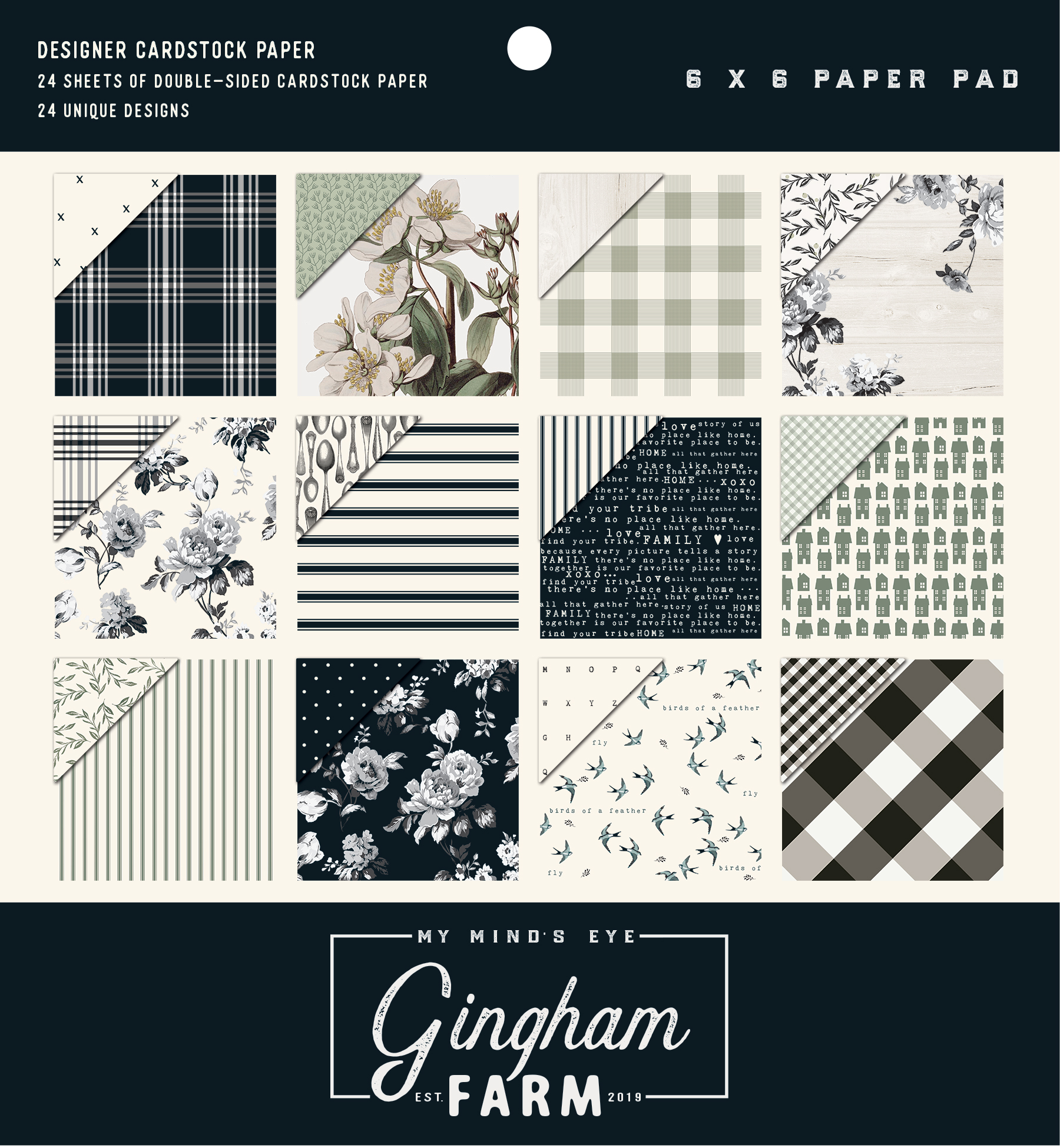 6Ã—6 Paper Pad - Gingham Farms Collection - My MindÂ´s Eye