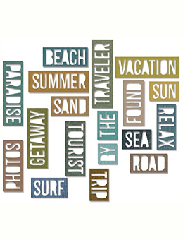 Vacation Words: Block - Sizzix Thinlits Dies By Tim Holtz