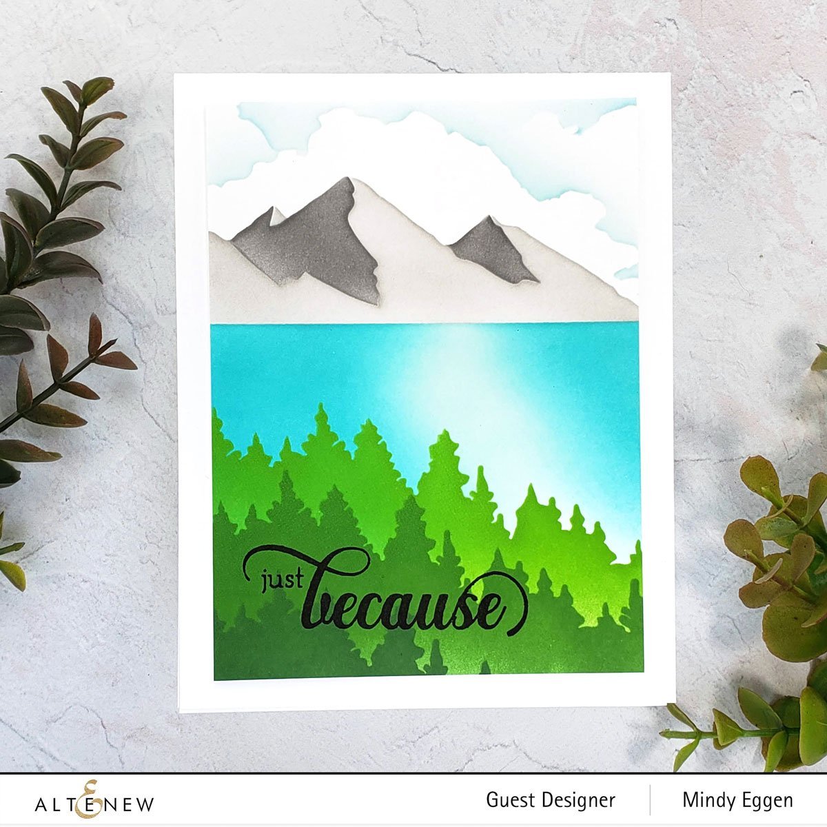 Mountain Scene - Stencil