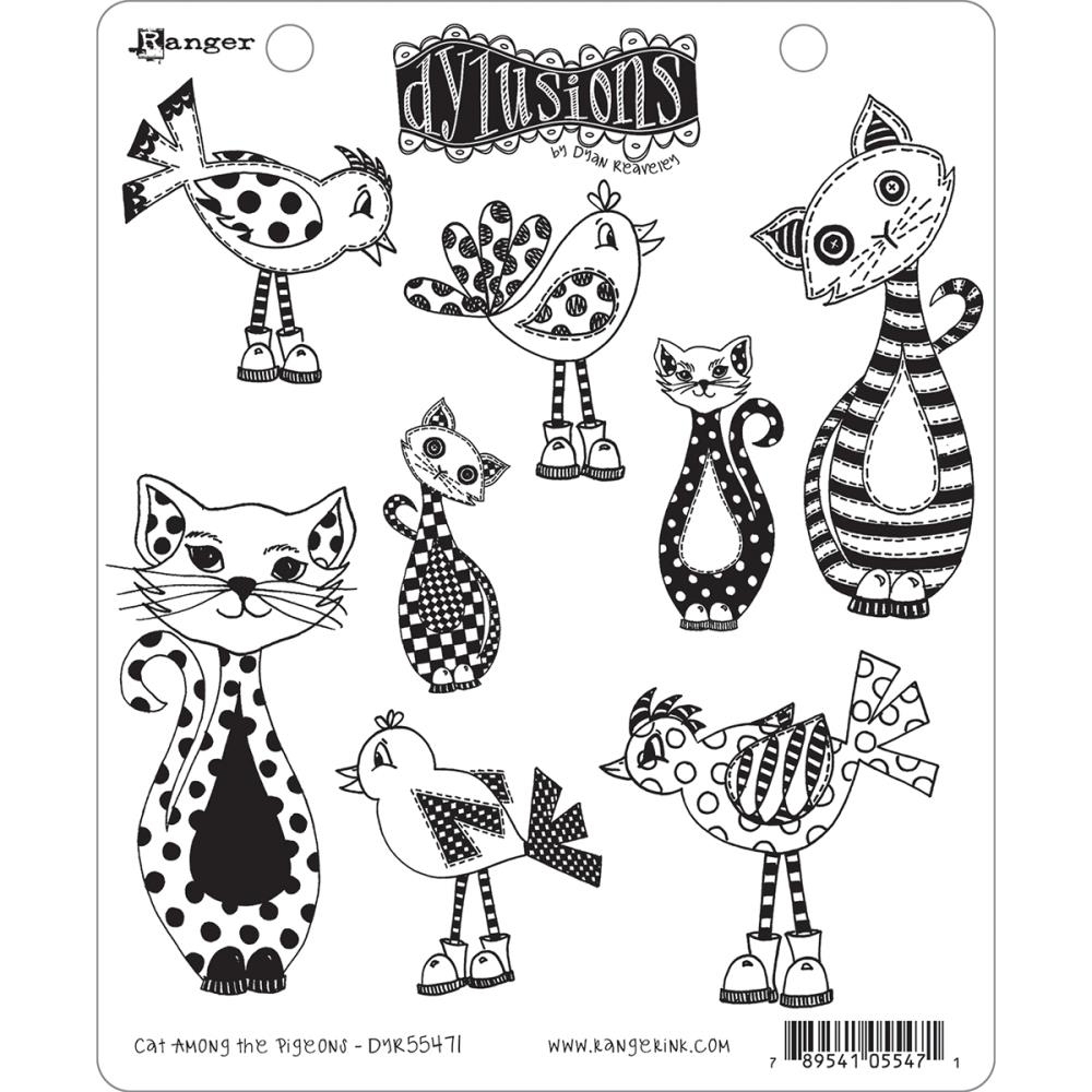 Cat Among Pigeons - Dyan Reaveley's Dylusions Cling Stamp