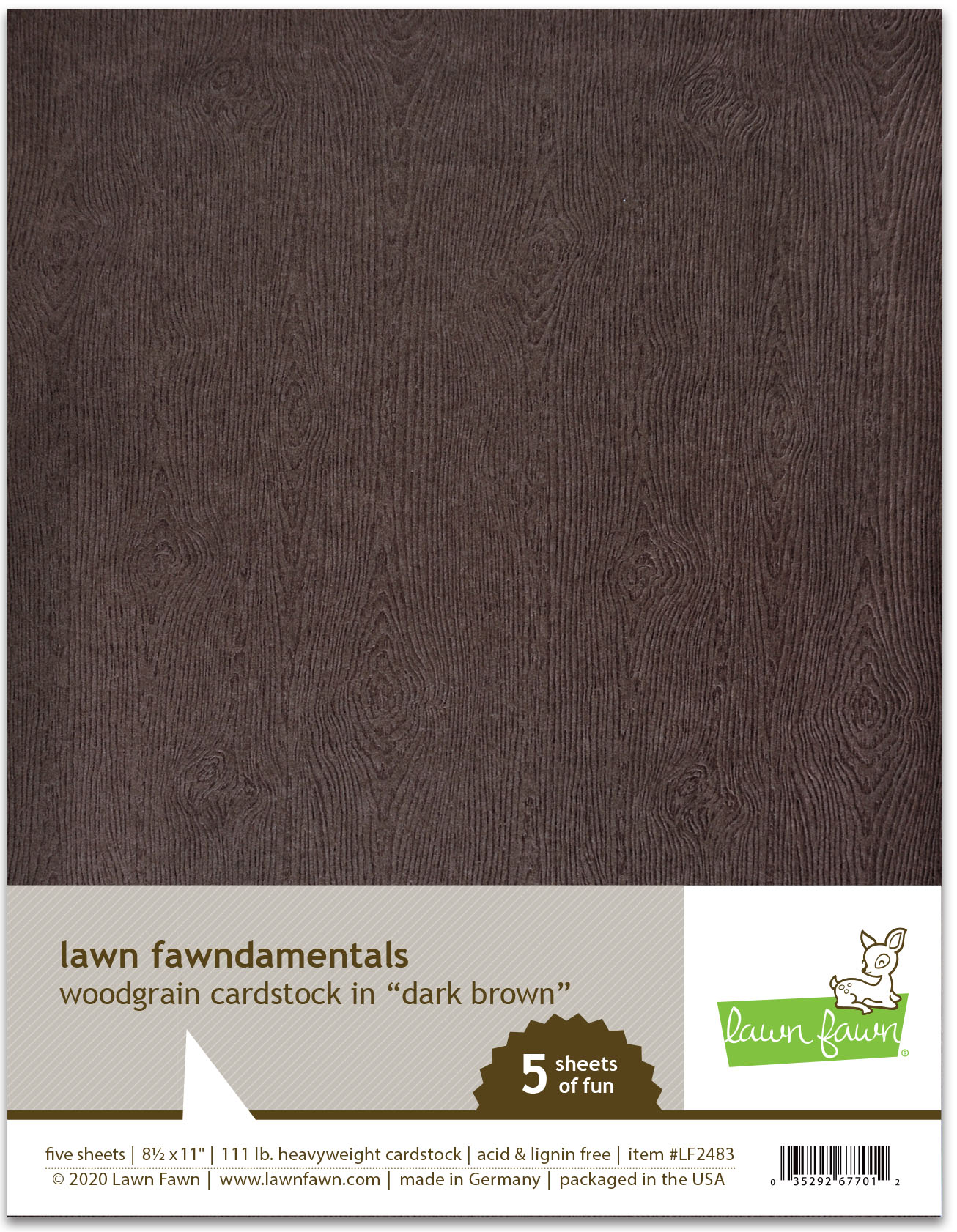 WoodgrainCardstock - dark brown - Lawn Fawn