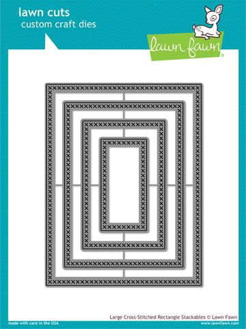 Large Cross-Stitched Rectangle Stackables- lawn cuts Large Cross-Stitched Rectangle Stackables- lawn cuts