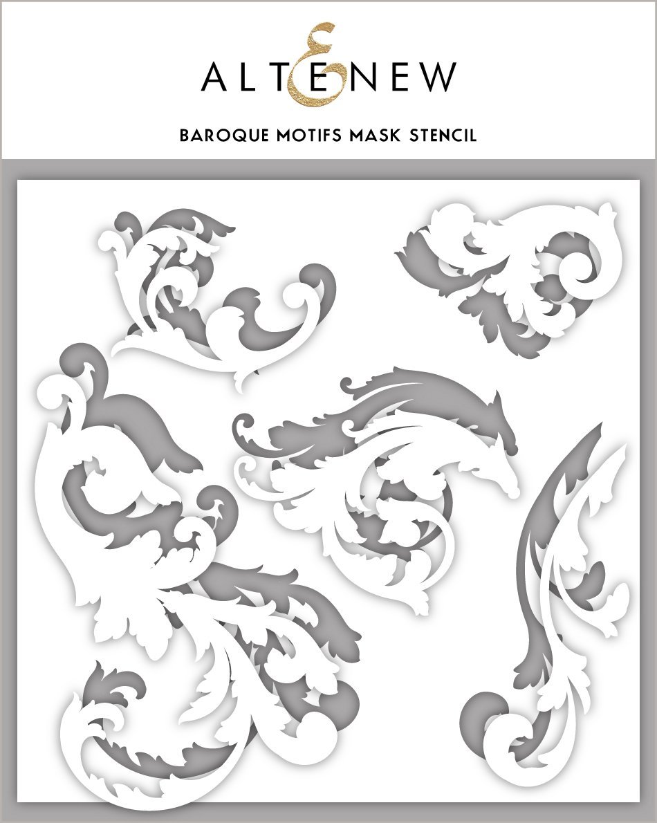 Baroque Motifs Mask - Stencil
