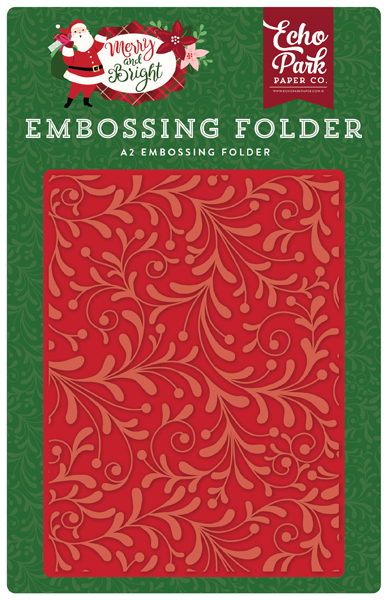 Merry & Bright Holiday Flourish A2 - Embossing Folder