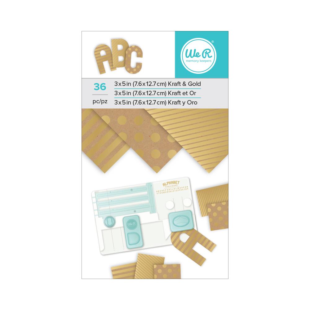 Kraft W/Gold Foil - Paper Pad 3"X5"