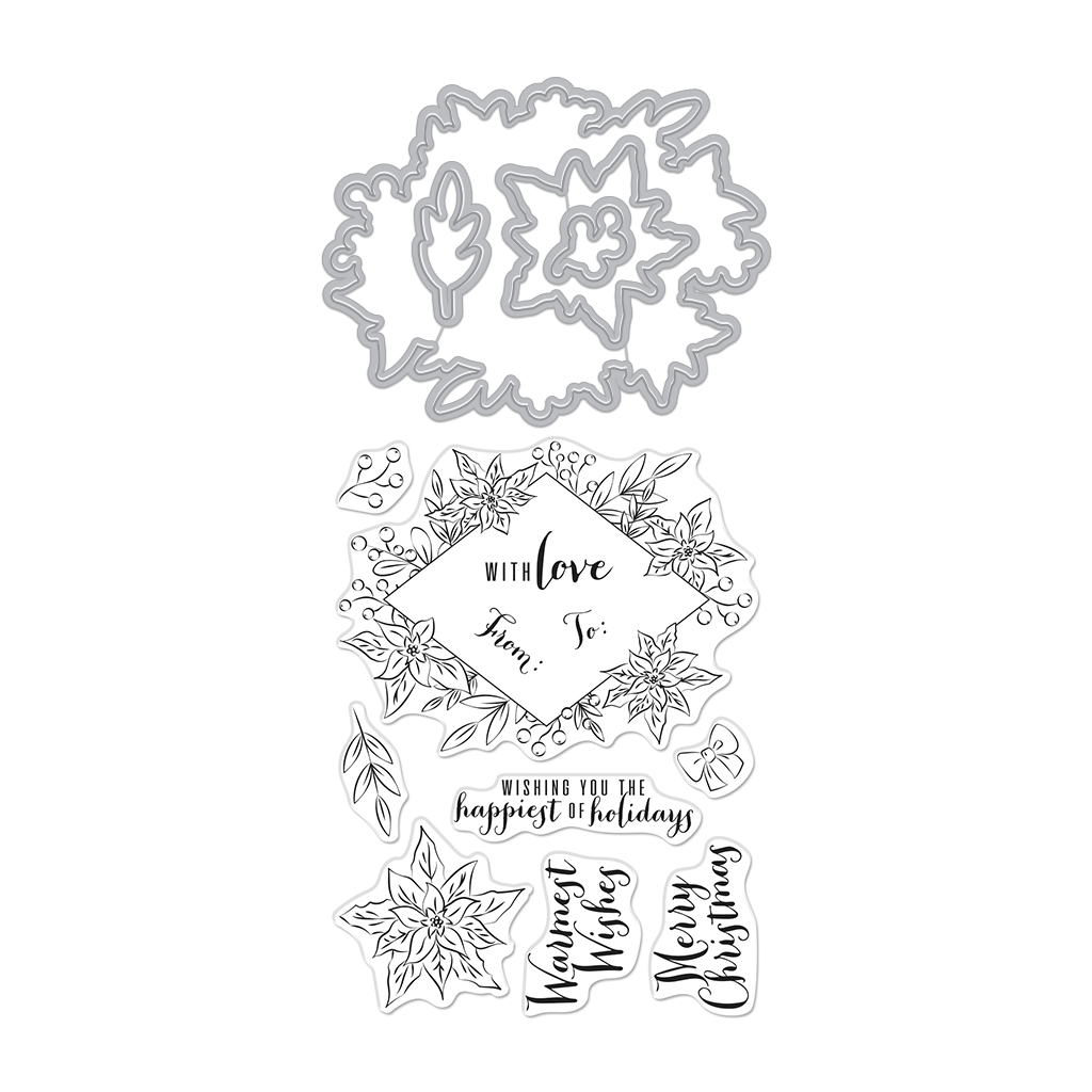 Decorative Poinsettia Frame - Stamp & Cut