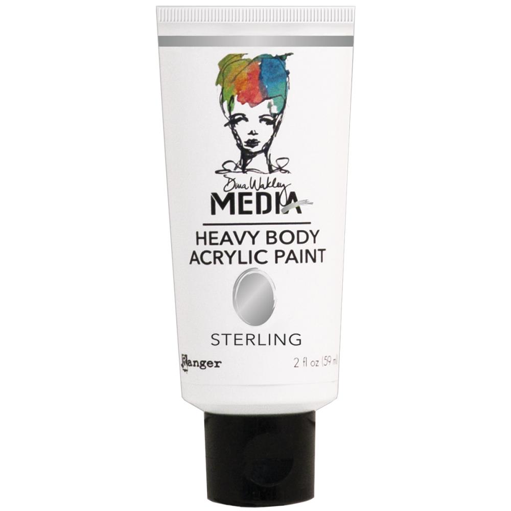 Sterling - Dina Wakley Media Heavy Body Acrylic Paint 2oz Sterling - Dina Wakley Media Heavy Body Acrylic Paint 2oz