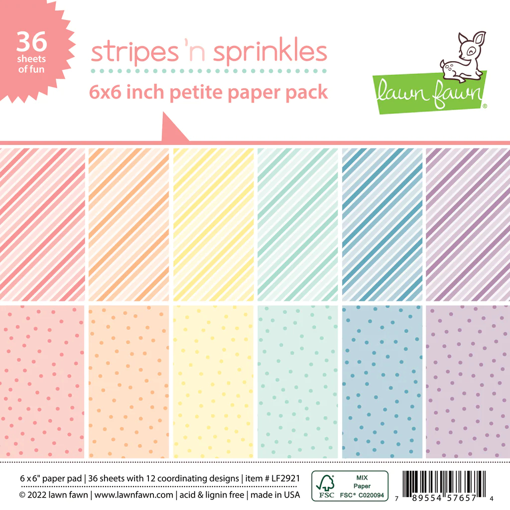 Stripes 'n Sprinkles - Petite Paper Pack 6"x6" Stripes 'n Sprinkles - Petite Paper Pack 6"x6"