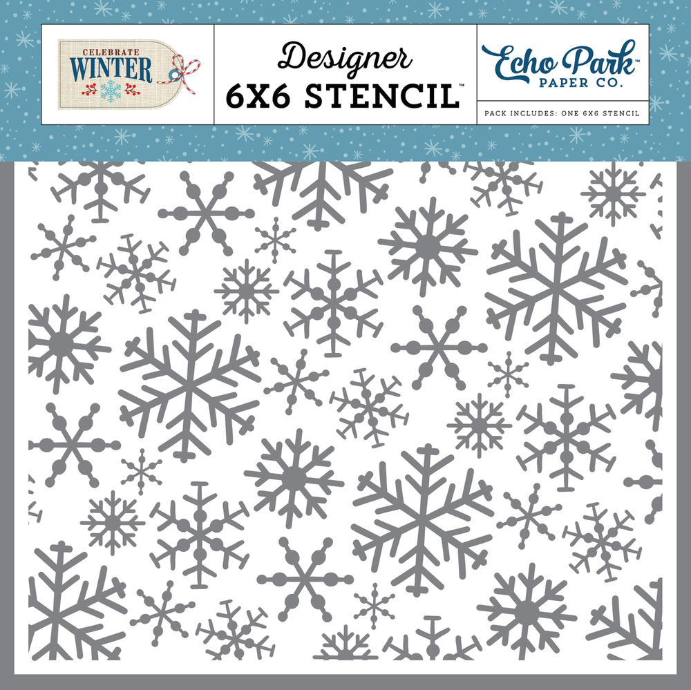 Falling Snow - Stencil - Celebrate Winter - Echo Park
