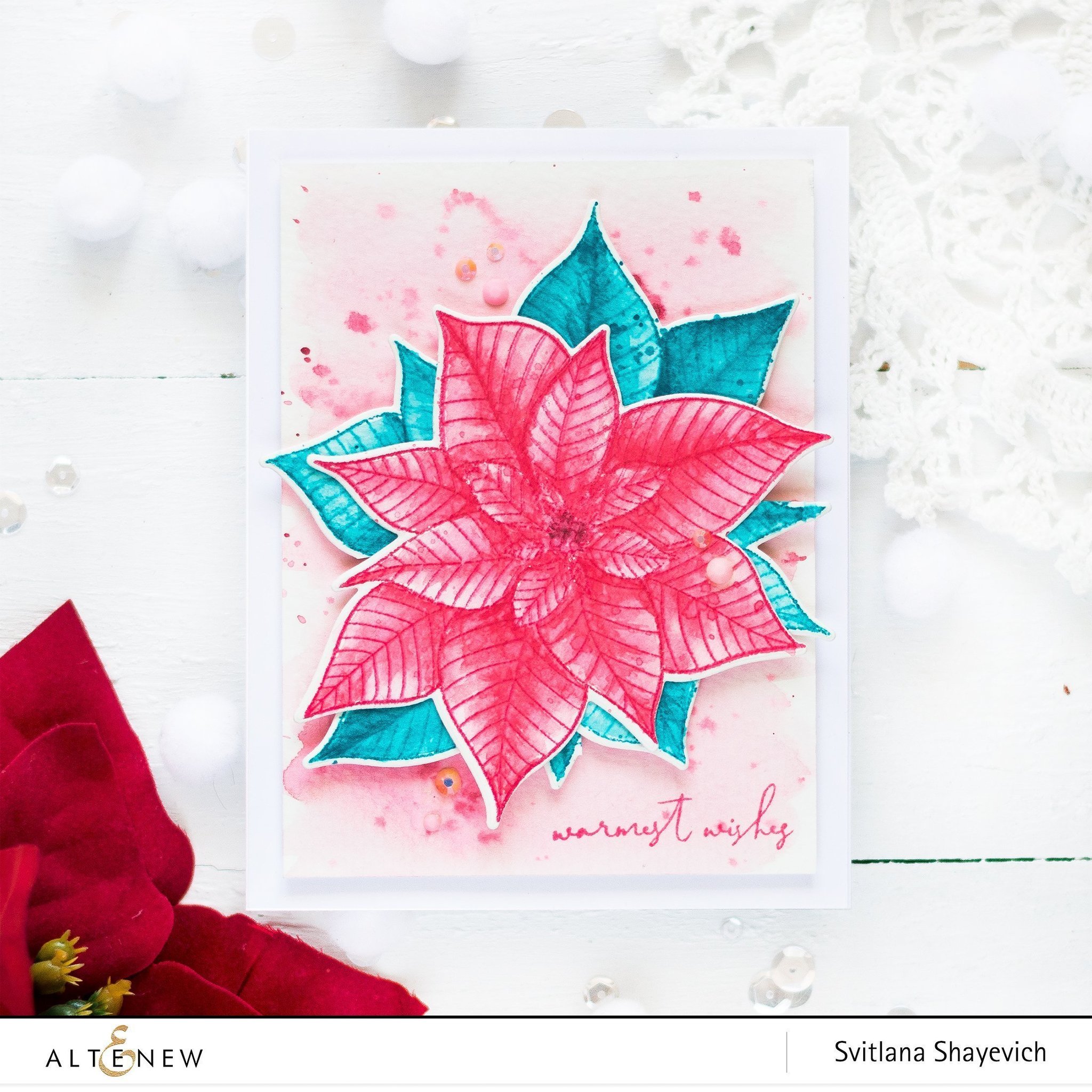 Modern Poinsettia Mask - Stencil