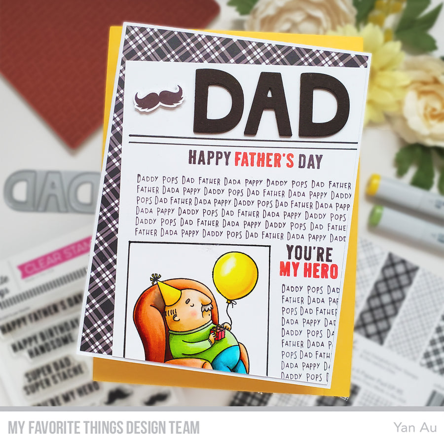 Father Figures Background - Rubber Stamp