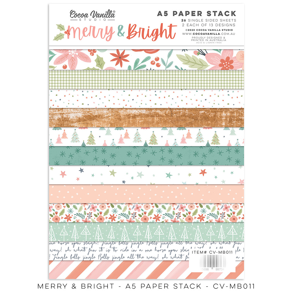 A5 - Paper STACK - MERRY & BRIGHT - Joy To The World