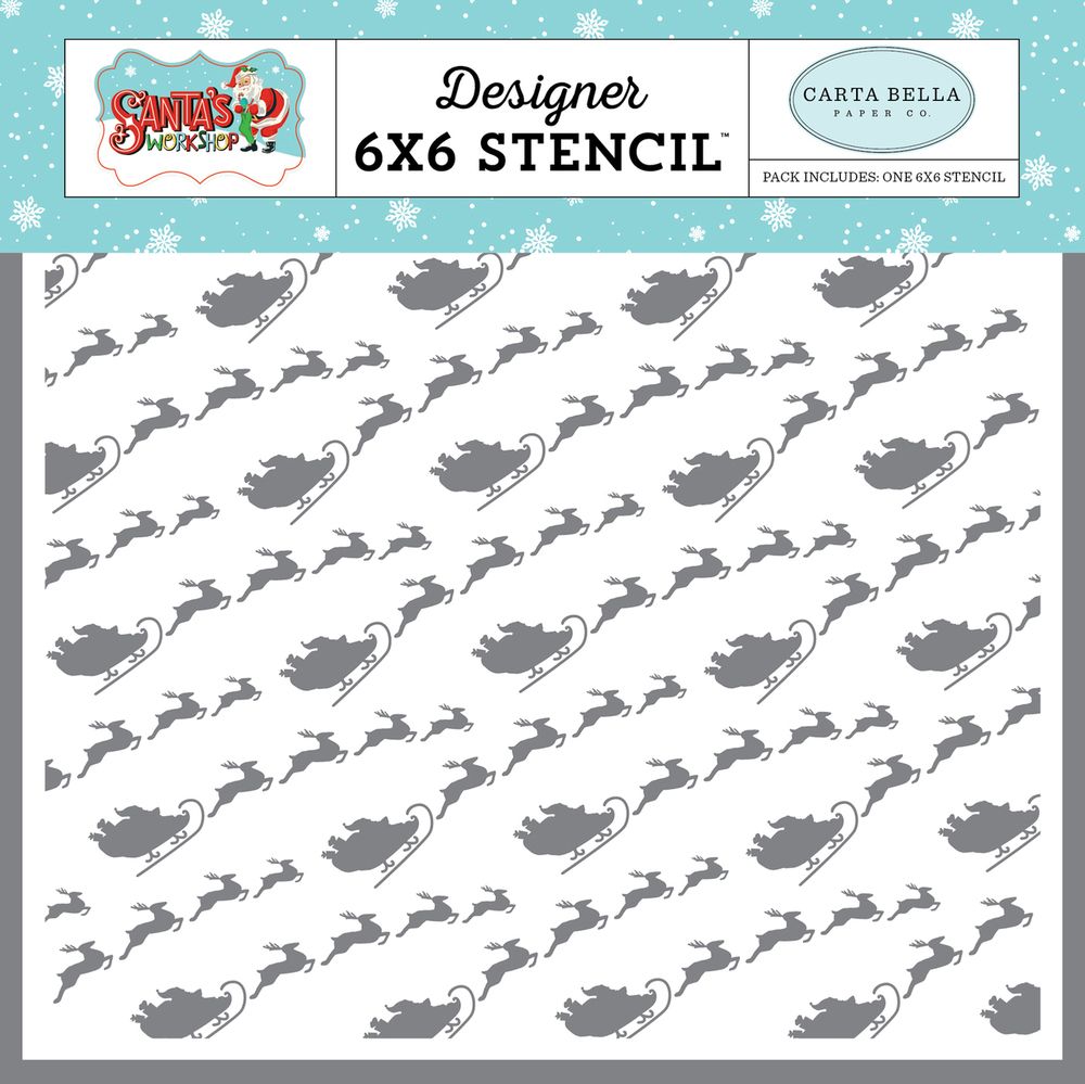 Santa's Sleigh 6x6 Stencil - Carta Bella