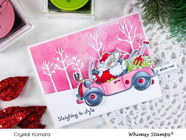 Greedy Santa - Rubber Cling Stamp