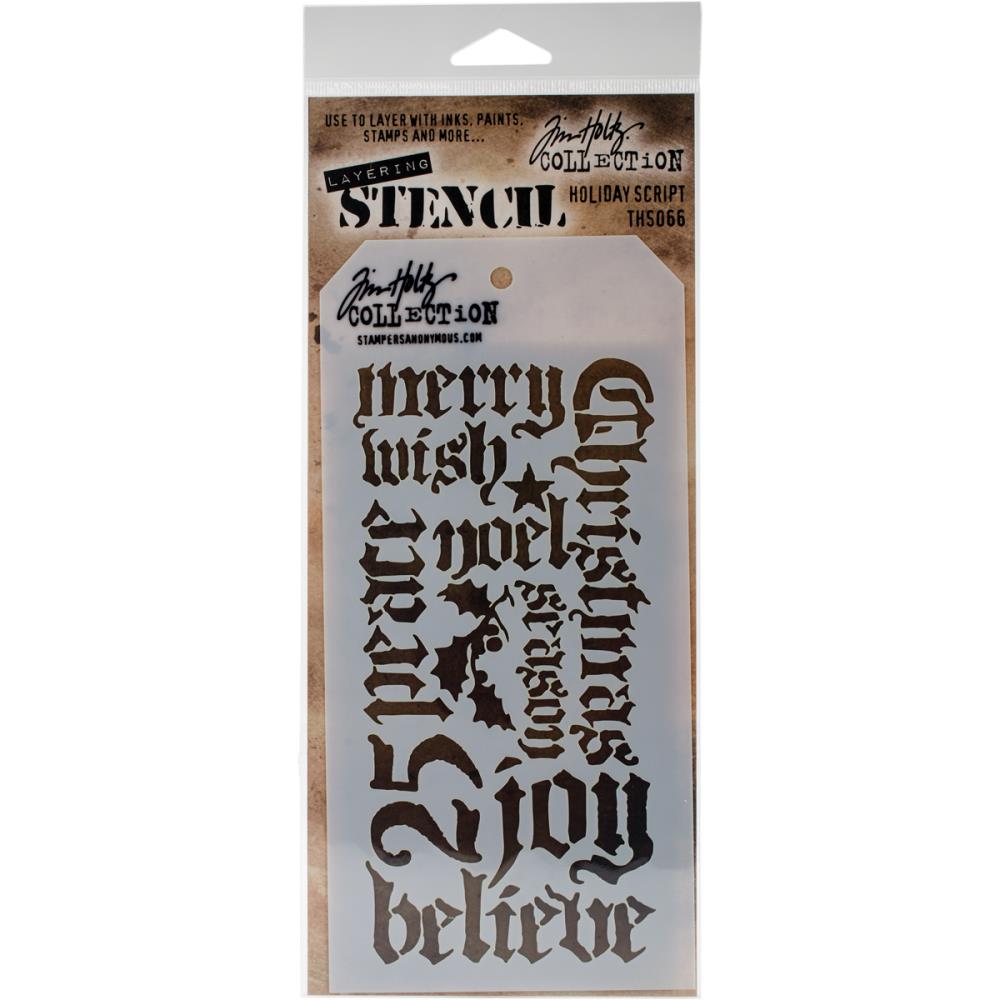 Holiday Script - Tim Holtz Layering Stencil Holiday Script - Tim Holtz Layering Stencil
