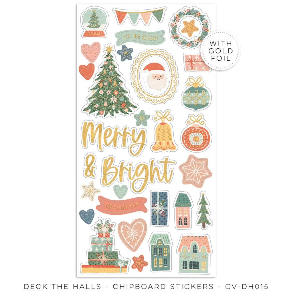 Chipboard Stickers - Deck The Halls Chipboard Stickers - Deck The Halls